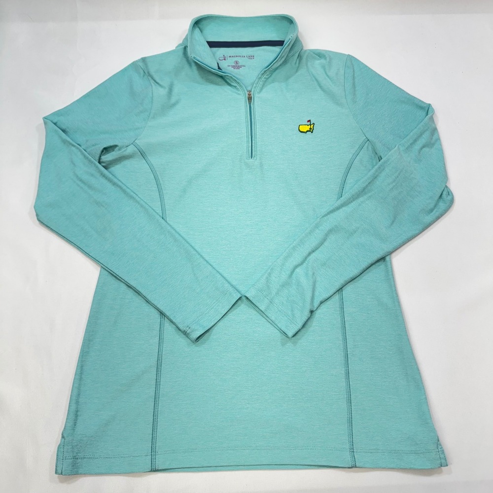 NWOT Magnolia Lane Tech Masters Golf Quarter Zip Pullover W's Small Aqua
